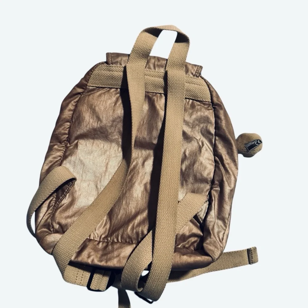 Kipling Lovebug Travel Small Backpack Bronze Gold Quartz Metallic